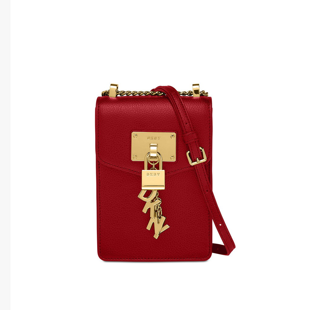 Dkny Elissa Phone Crossbody - Bright Red/Gold