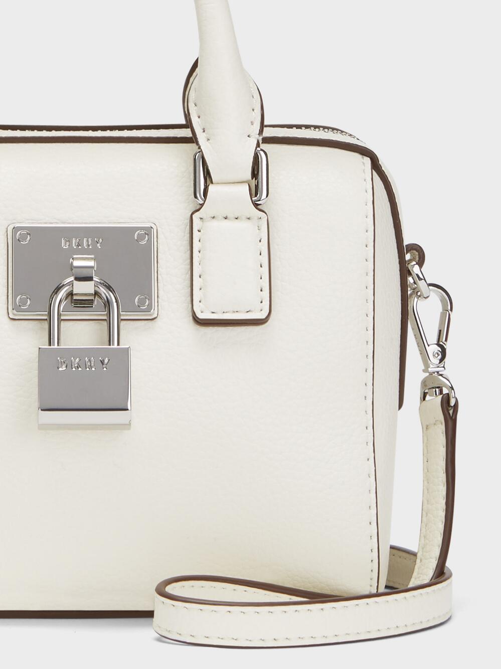 DKNY- Seva Mini Box Crossbody - Ivory/Silver – Amreki