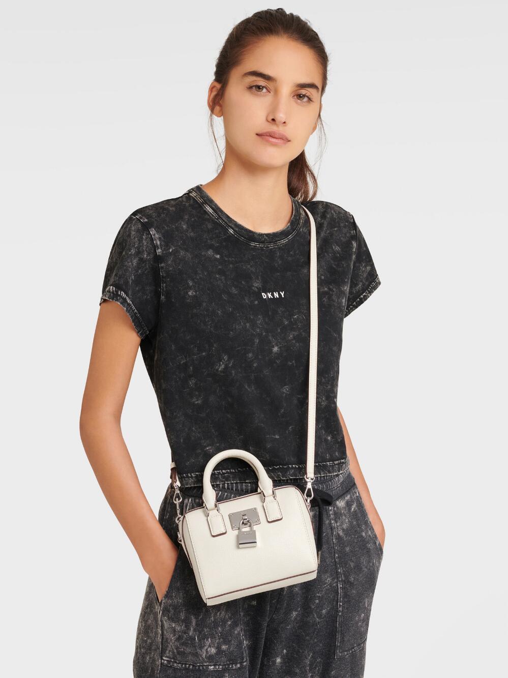 DKNY- Seva Mini Box Crossbody - Ivory/Silver – Amreki