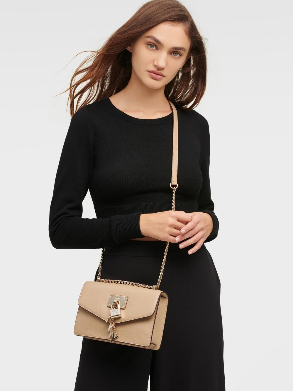 Dkny elissa discount shoulder bag beige