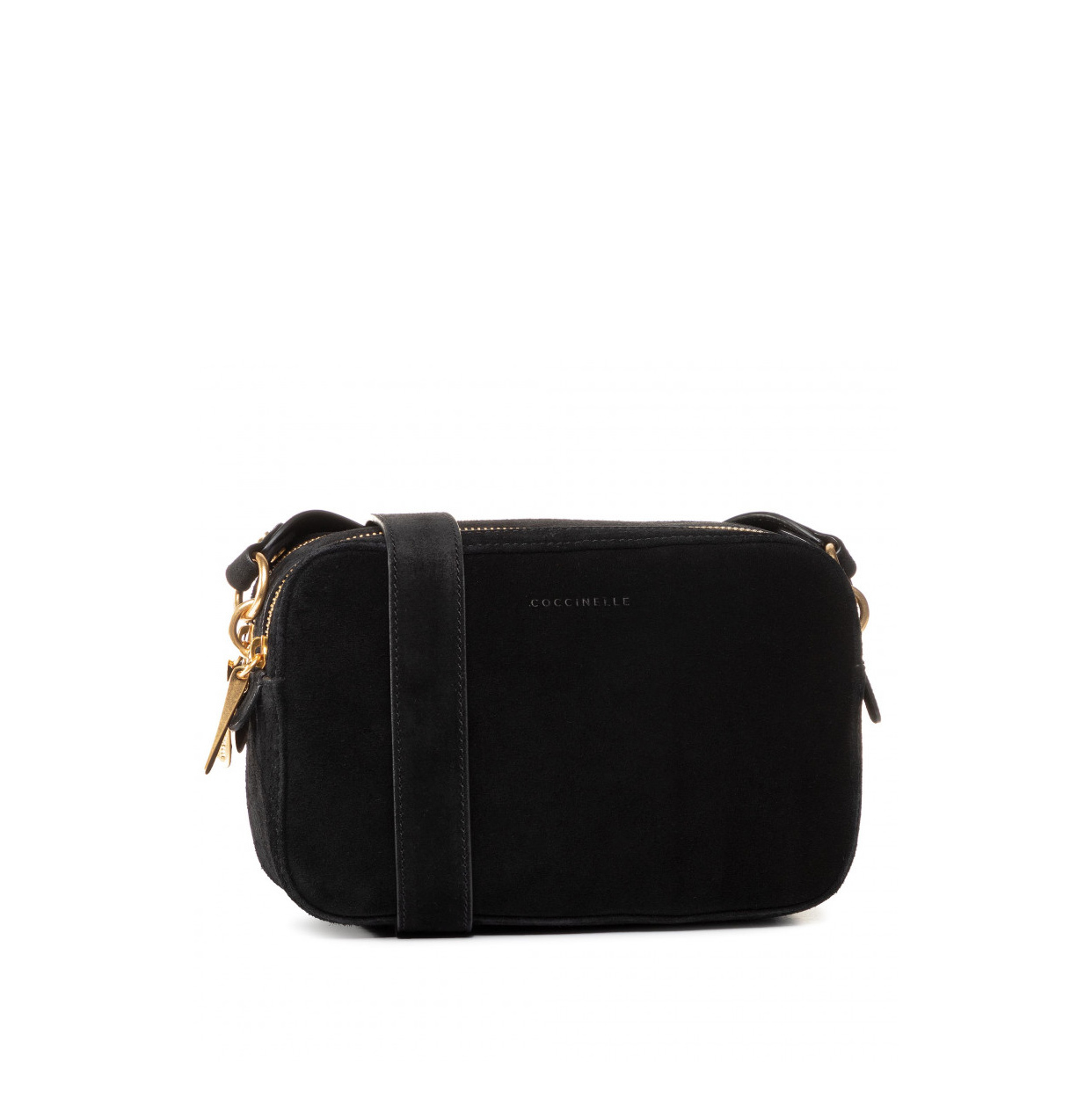 COCCINELLE ALPHA CROSSBODY SUEDE Noir Black