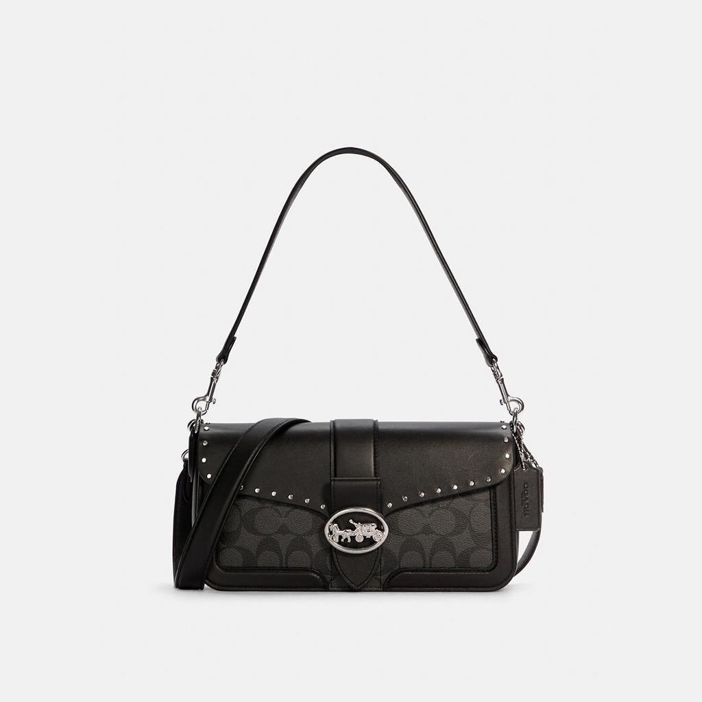 Coach georgie discount shoulder bag black