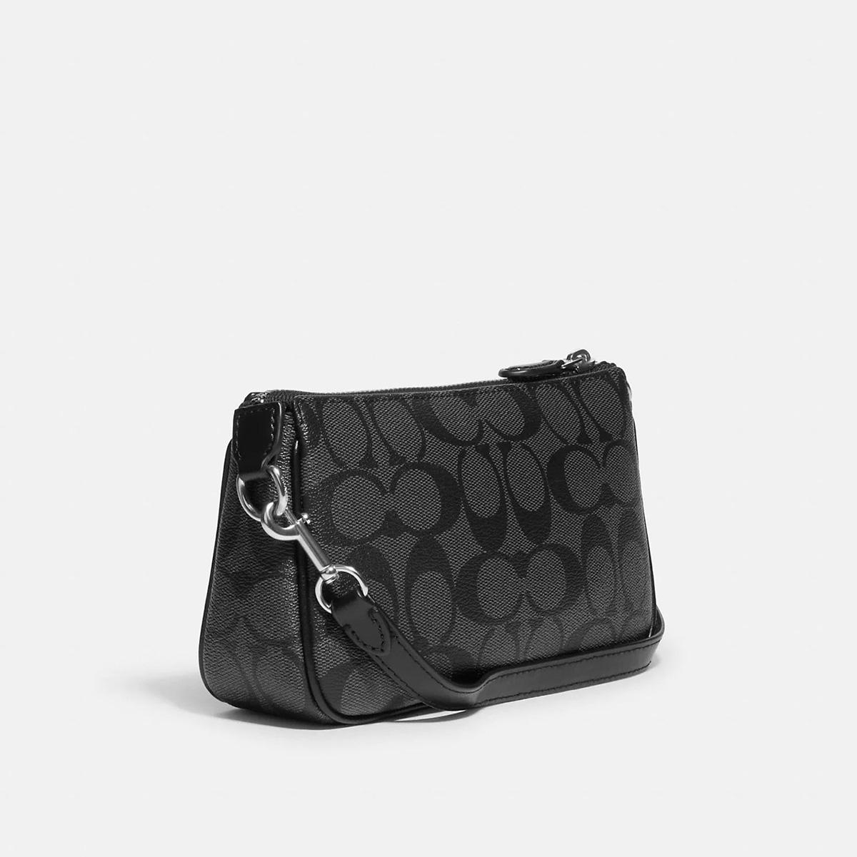 COACH NOLITA 19 IN SIGNATURE CANVAS Silver Graphite Black