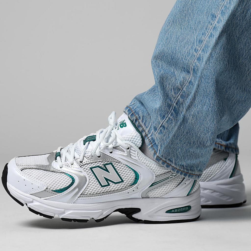 NEW BALANCE 530 White Silver Metallic Green MR530AB