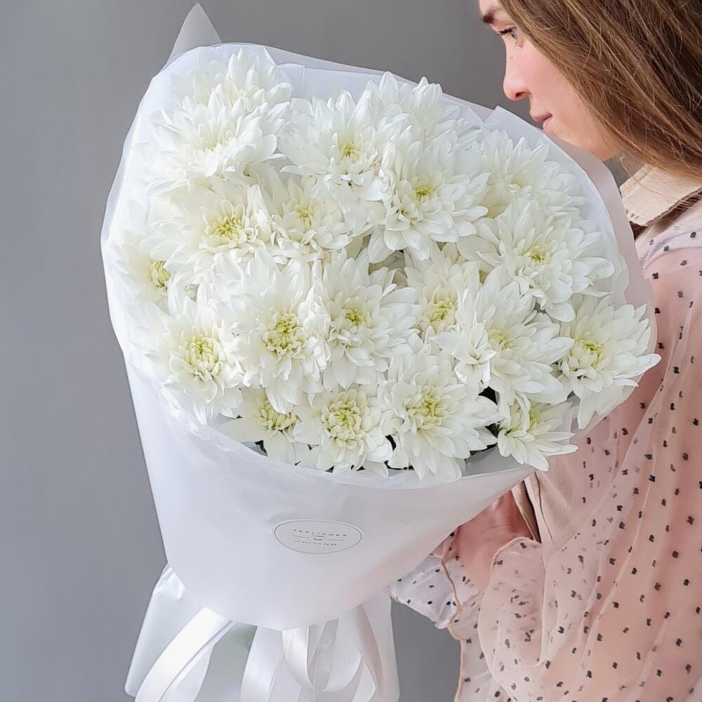 Букет из 5 веток белых хризантем. Купить в интернет-магазине  loftflowersufa.ru