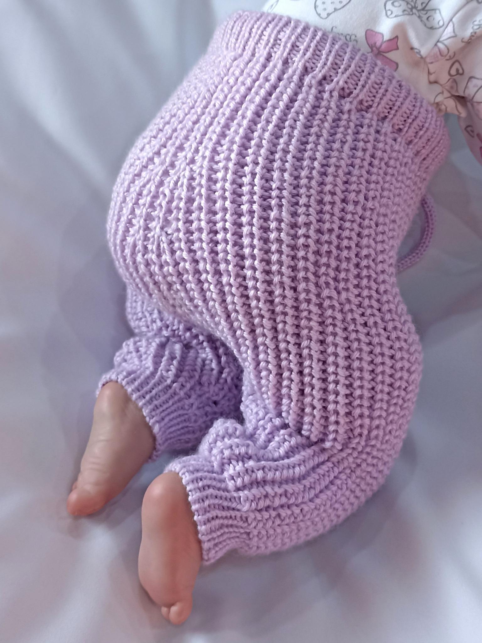 Гардероб Мастер-класс Вязание спицами Вязаные бесшовные штаны для малыша 6-9 месяцев Пряжа
