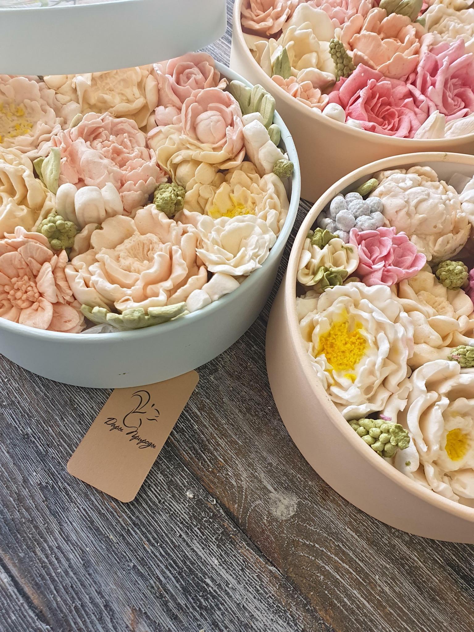 Хит! Зефирные цветы в шляпной коробке