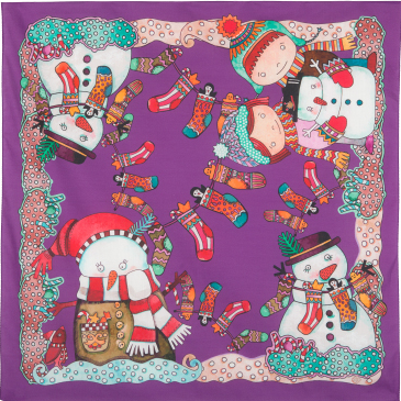 Foulard en coton "Bonhomme de neige"