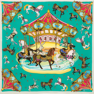 Foulard en soie "Manège" (Vert)