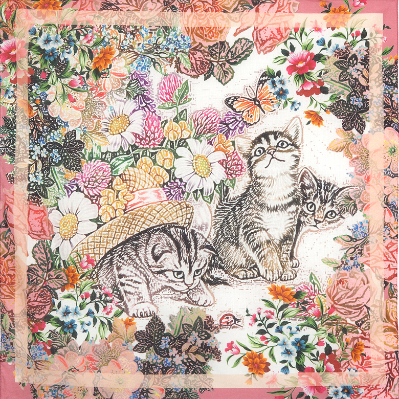 Foulard en coton "Chatons"