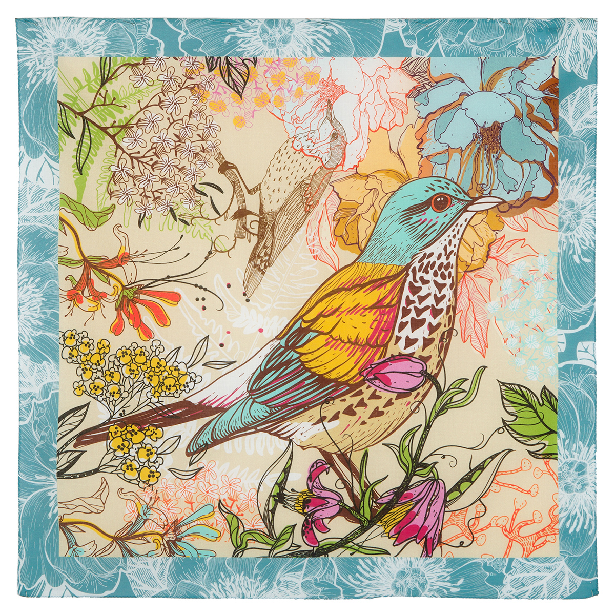 Foulard en coton "Oiseau"