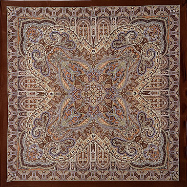 Foulard en soie "Conte" Brun