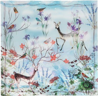 Foulard en soie "Cerf"