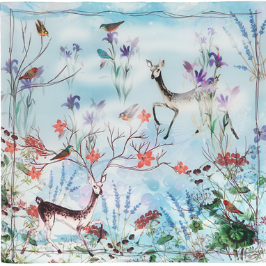 Foulard en soie "Cerf"