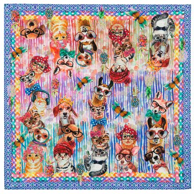 Foulard en soie "Animaux"