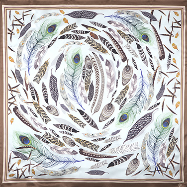 Foulard en soie "Plumes"