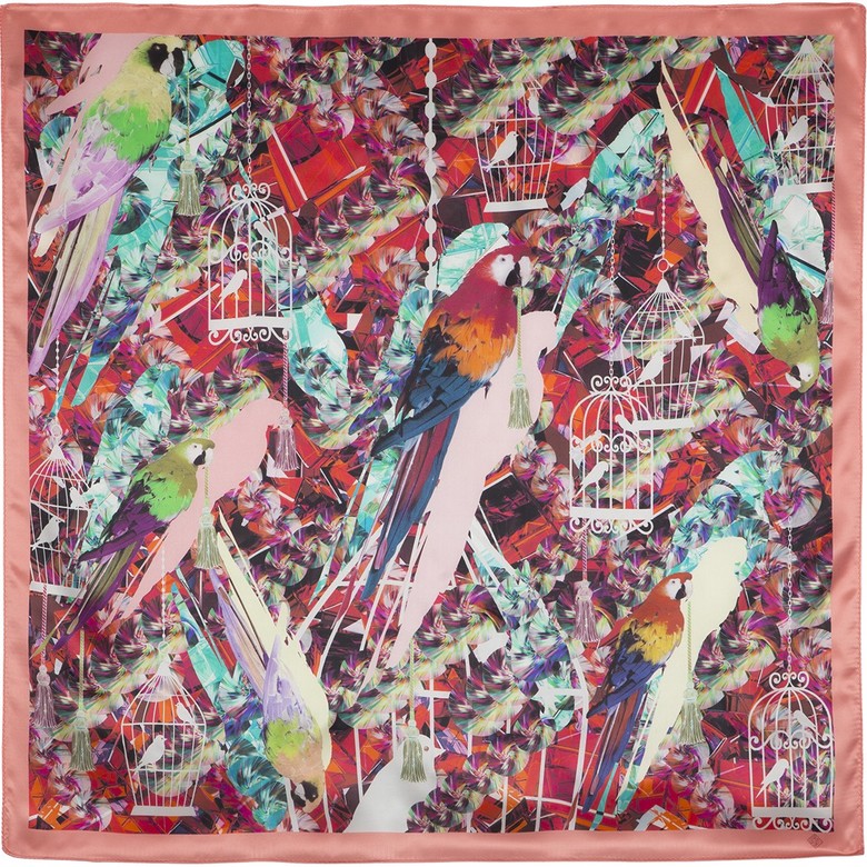 Foulard en soie "Perroquets"