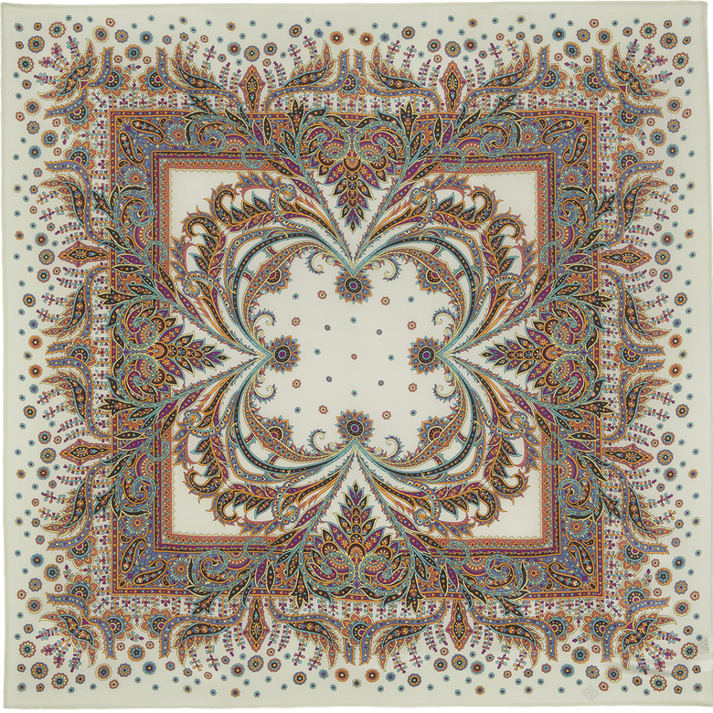 Foulard en soie "Brise de corail" Gris