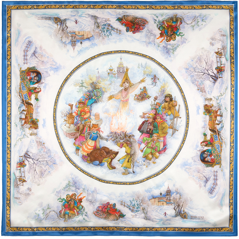 Foulard en soie "Mardi Gras"