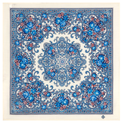Foulard en laine "Lumière du soleil" Blue