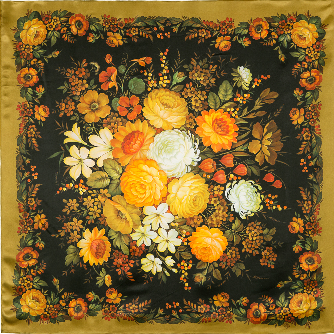 Foulard en soie "Bouquet de fleurs"