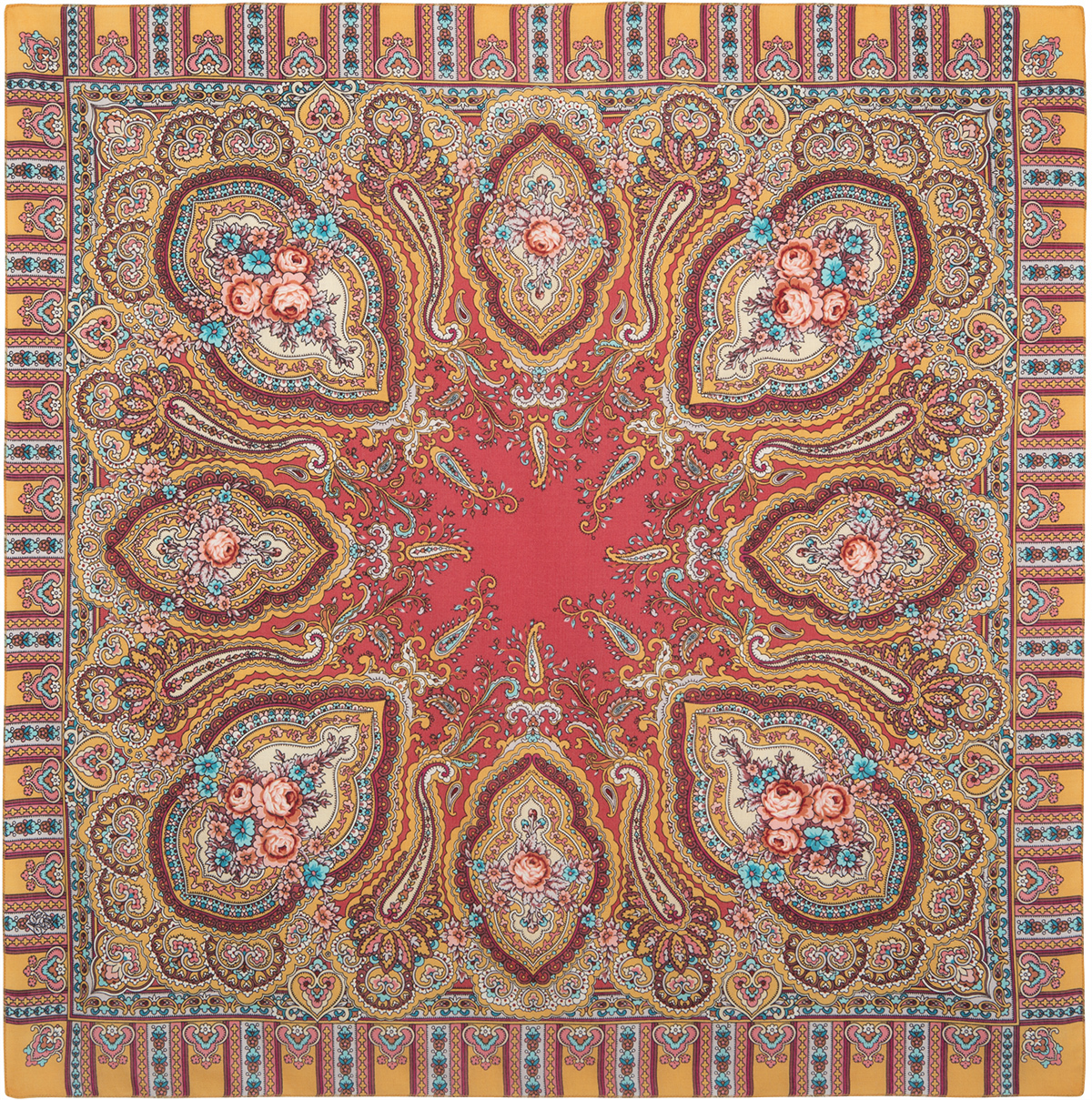 Foulard en laine "Feuilles d`automne