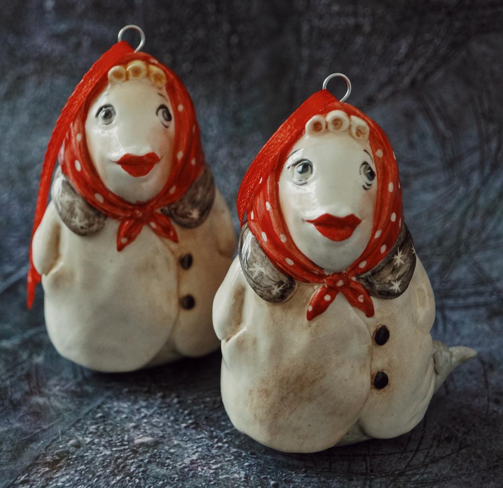 Елочные игрушки ручной работы из керамики купить