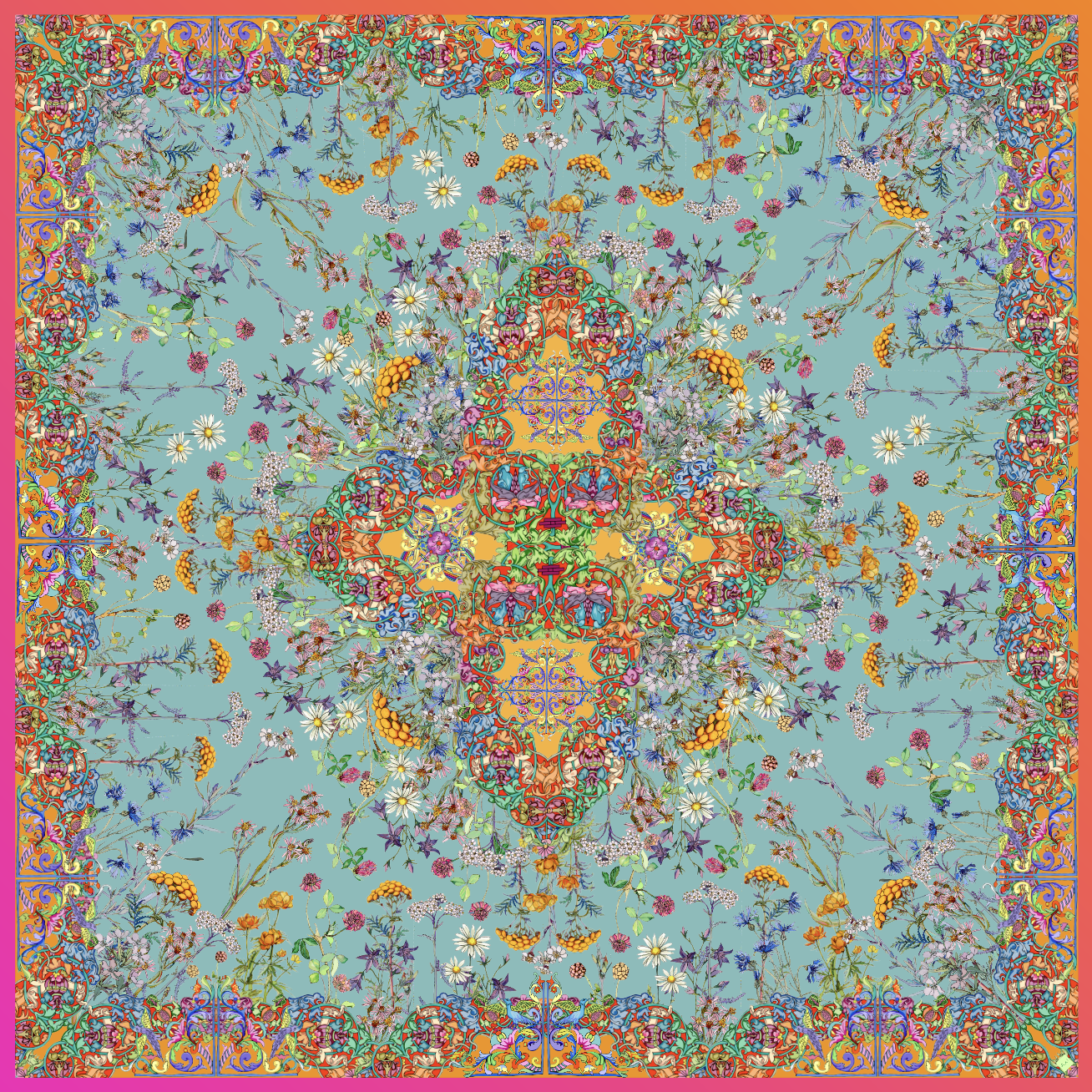 Платок "Небесное разнотравье" "Herbarum Caelestium"