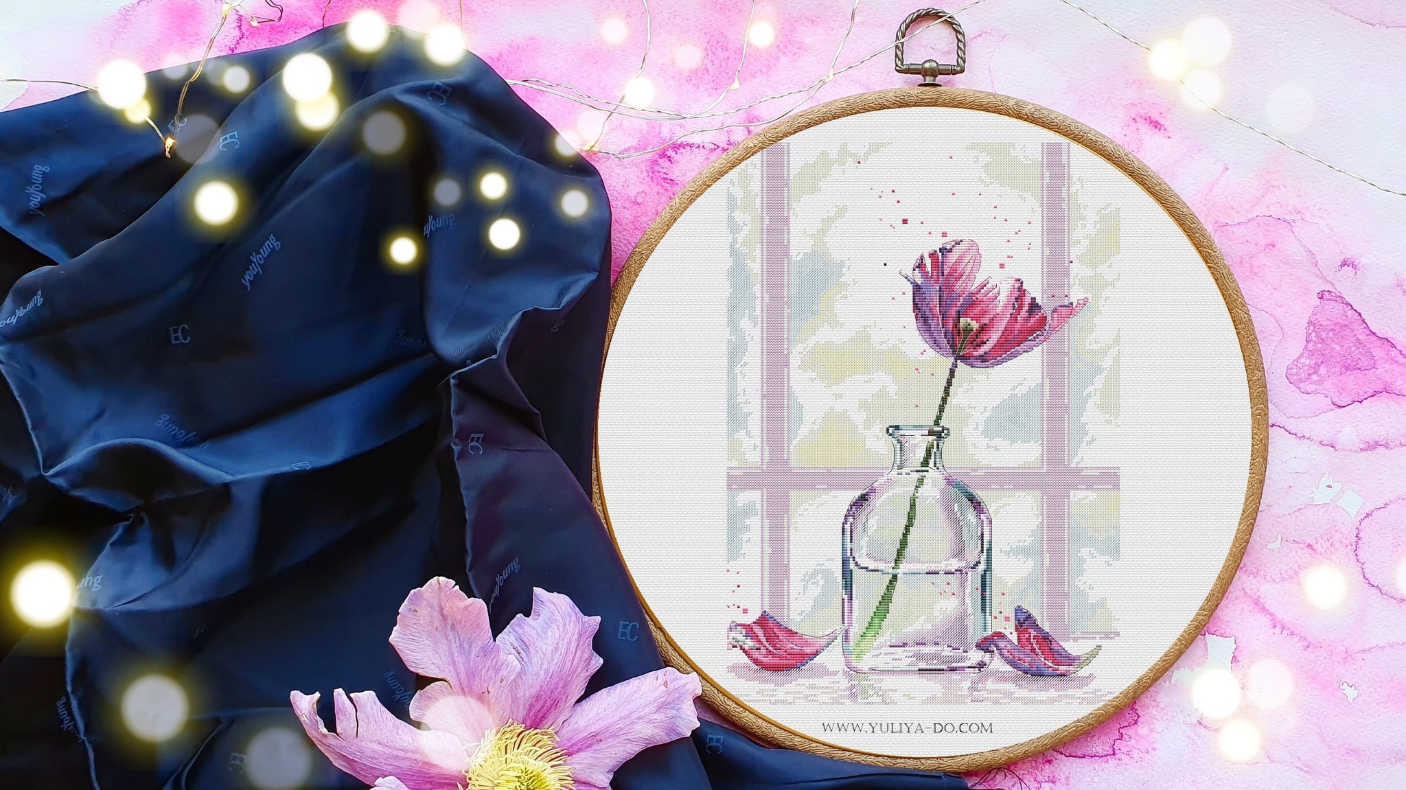 Схема вышивки: Цветы тюльпаны
