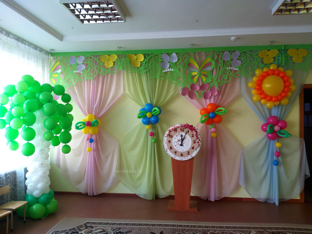 Украшение шарами в Нижнем Новгороде выпускного в детском саду