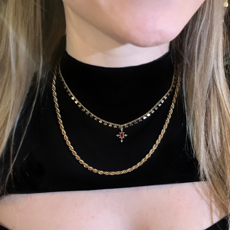 Цепочка золочёная французская веревочка Rope Chain KC Gold ширина 4 мм длина50 см.