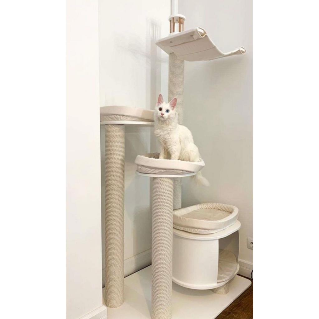 Спально-игровой комплекс для кошек Amigos Домик-когтеточка с колонной овальный 60 х 35 х 75 см