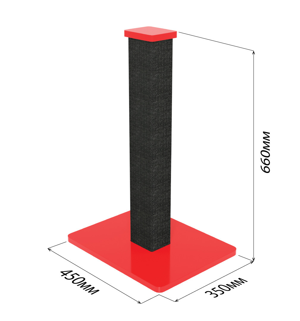 Когтеточка столбик для кошек красная (арт. КТК-001)