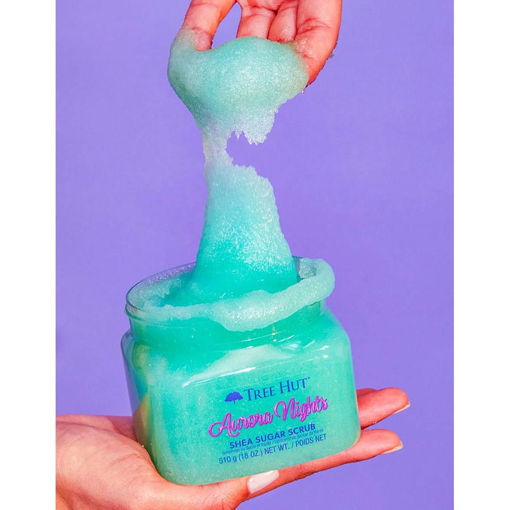 TREE HUT Aurora Nights Sugar Scrub – Цукровий скраб для тіла з ароматом теплих фісташок і підсмаженого зефіру