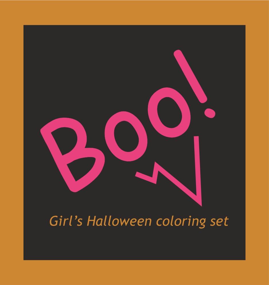 Girl's Halloween Coloring Set