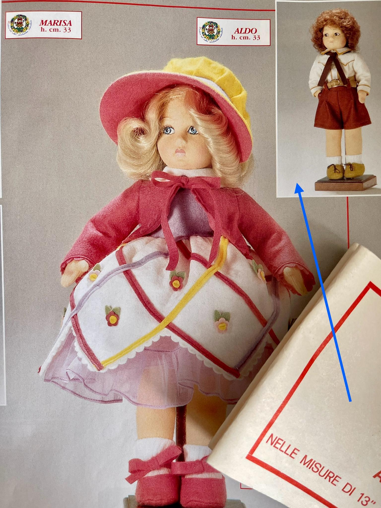 Пара кукол Aldo и Alice, Lenci, в оригинальной упаковке