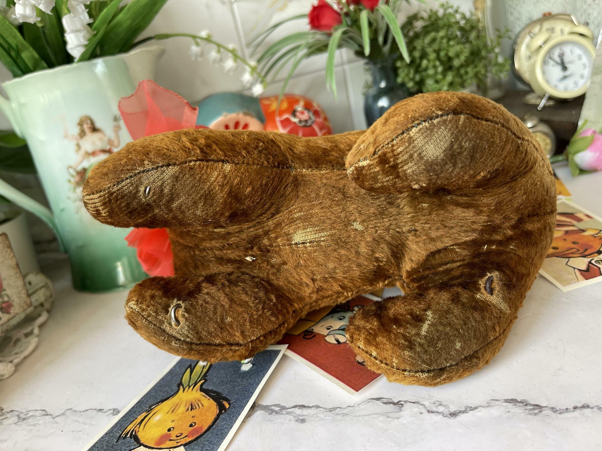 Старинная плюшевая собачка