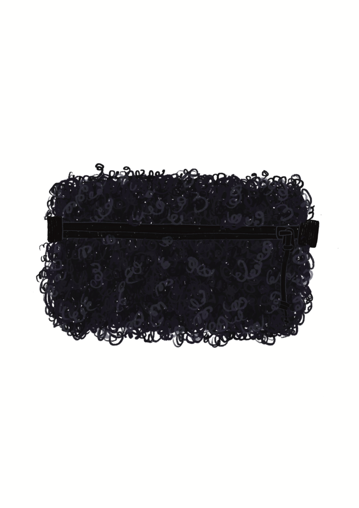 Pokkie Bag Fluffy Light Black PREORDER