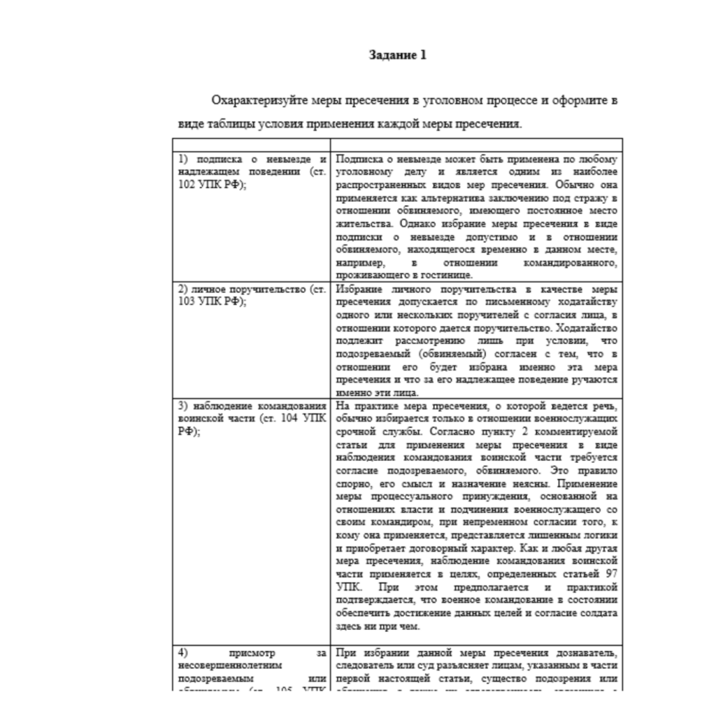 Уголовный процесс 1 вариант