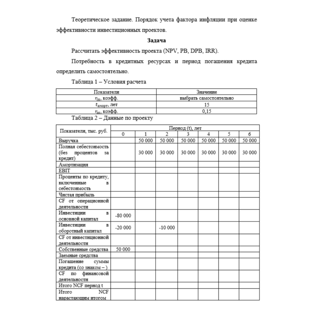 Бизнес планирование 1 вариант