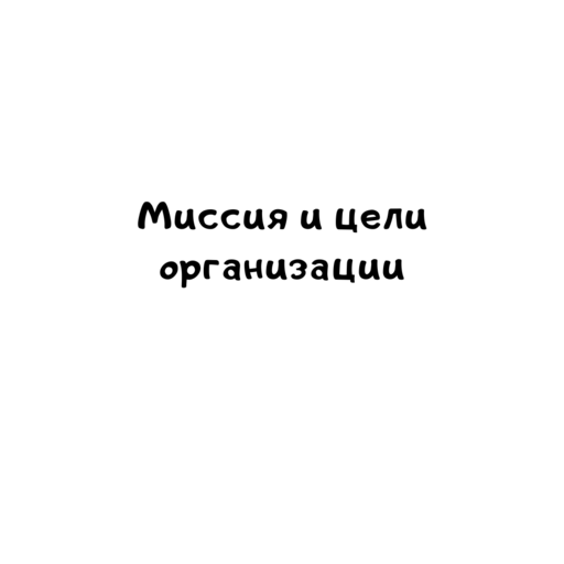 Миссия и цели организации