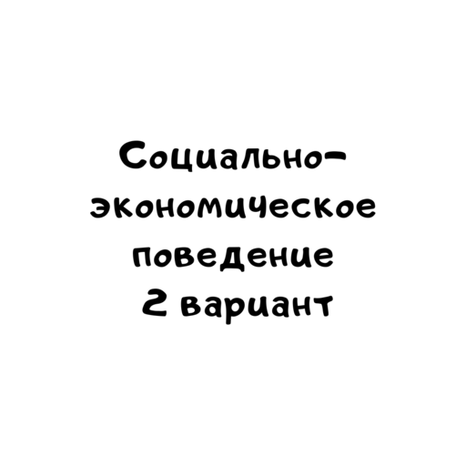 Социально- экономическое поведение 2 вариант