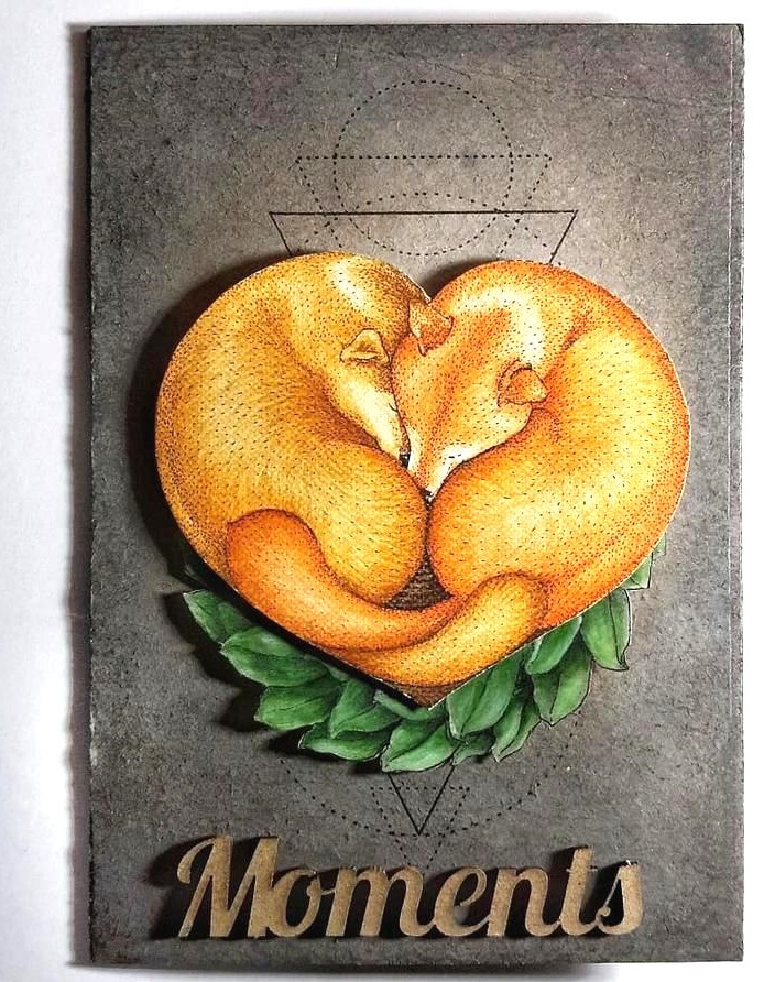 {FA122} Stamp "Faithful heart | Cuddling dogs"