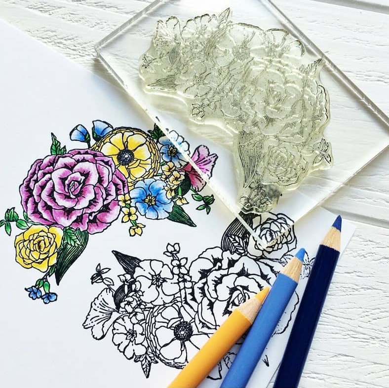 {FL249} Stamp  "Flower ornament"