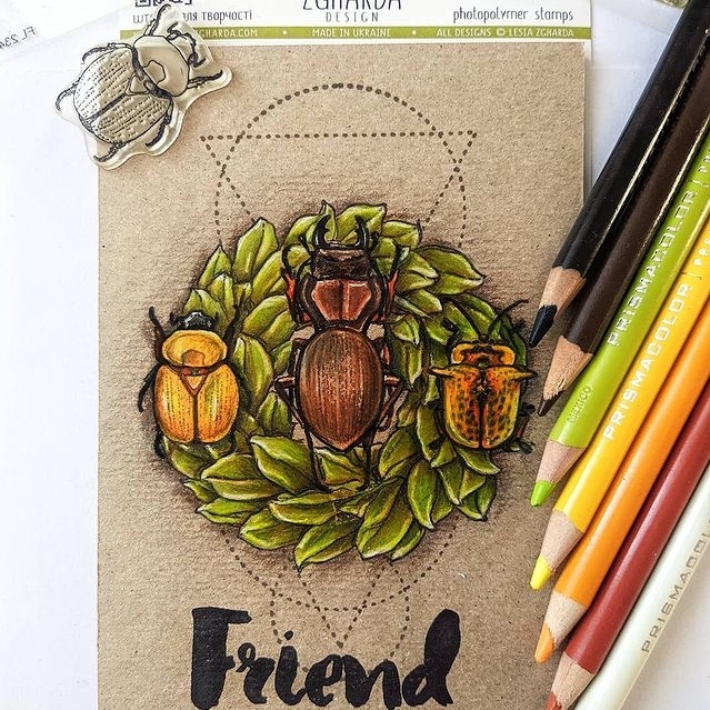 {FA129} Stamp Set  "Three fellow beetles"
