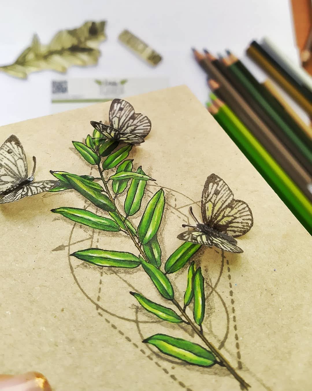 {FA071} Stamp "Butterfly collage"