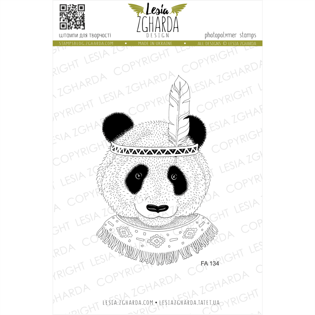 {FA134} Stamp "Panda-girl"