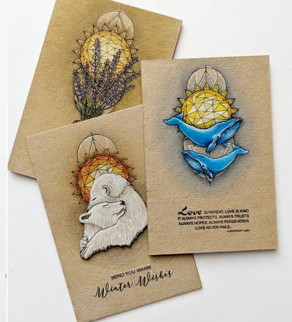 {F204} Stamp "Triangle Geometry Sun"