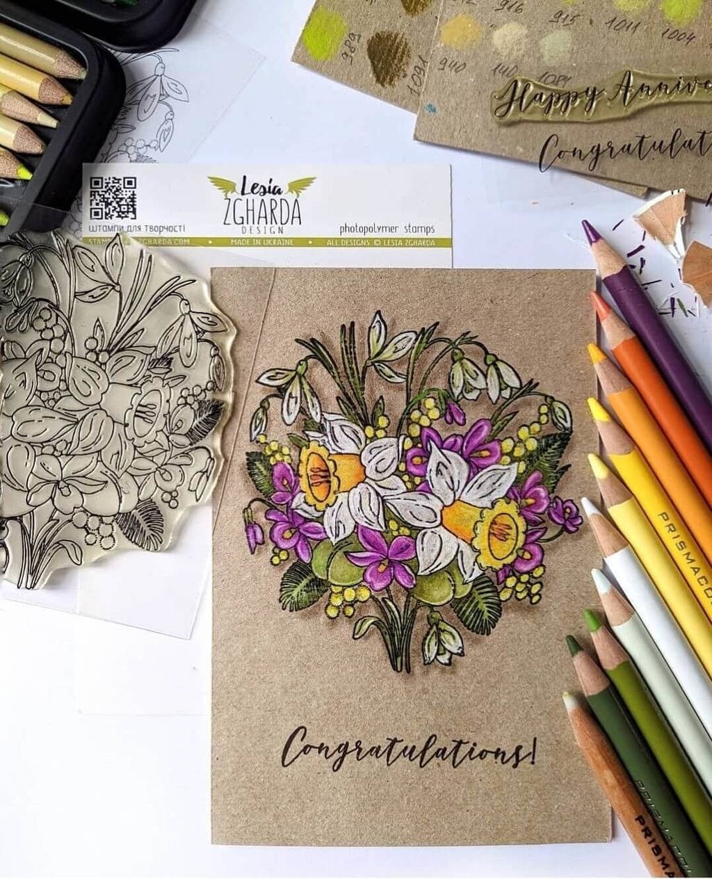 {FL308} Stamp "Spring Bouquet"