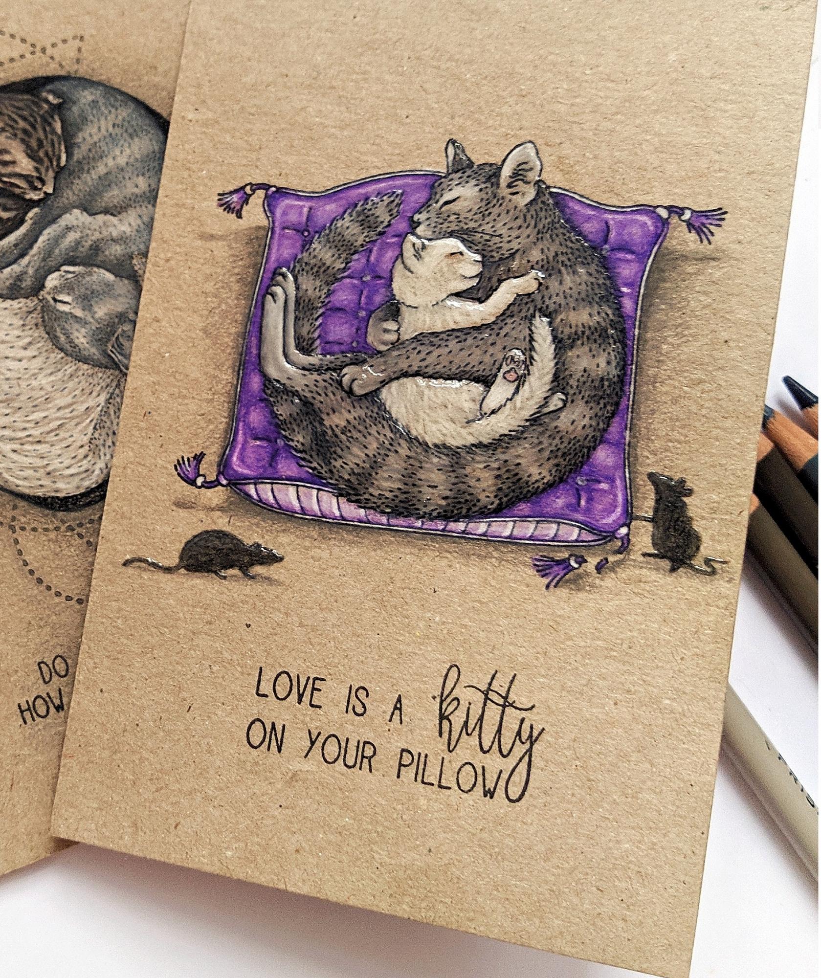 {TA281} Stamp "Love is a kitty..."